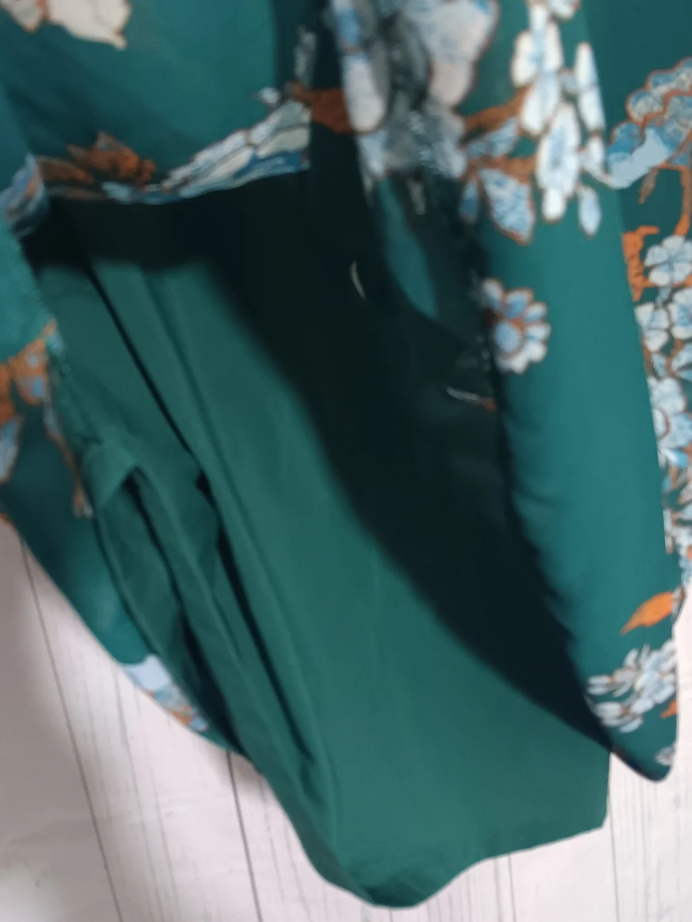 eva mendes for New York & Company Teal Floral Midi Dress
